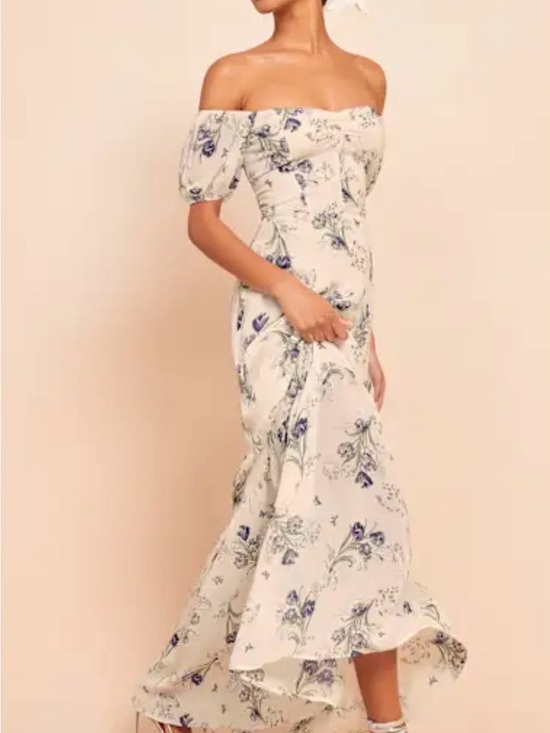 Reformation Dresses & Skirts - 🪻Reformation Farrow Dress – Floral Off-Shoulder Midi – Never Worn | Size 2🪻